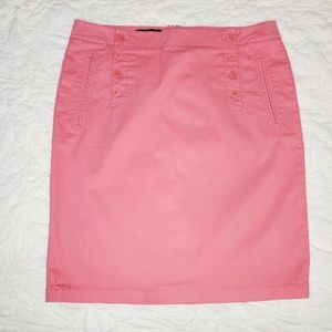 Talbots Pink Cotton Twill Pencil Skirt